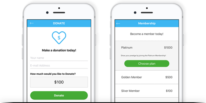 In-app donation prompts on mobile
