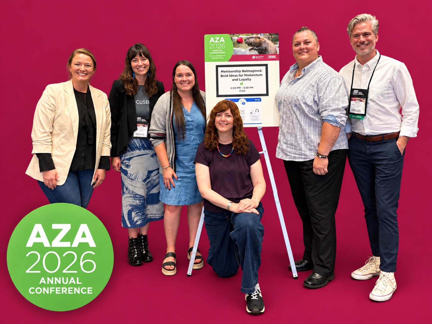 Tatiana Villate of Cuseum with fellow presenters of the Membership Reimagined session at the AZA 2026 Annual Conference in Portland
