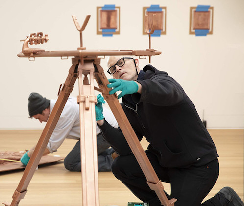  Matthew Barney working on the Redoubt Exhibit 