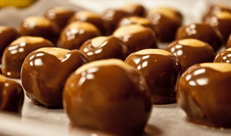   This celebrated confection resembles its namesake, the nut from the buckeye tree—Ohio's state tree.  